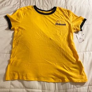 NWT Yellow Volcom Crop Top SZ M